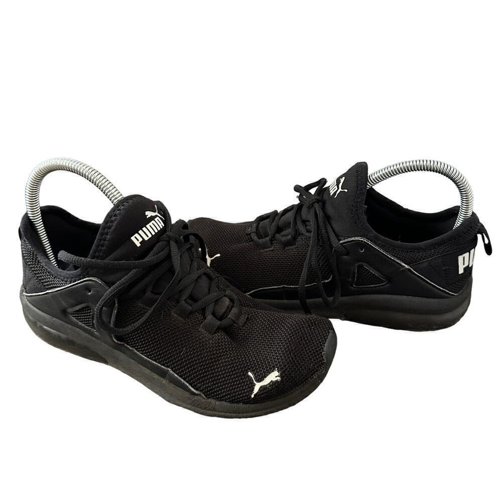 Puma Size US 7 Soft Foam Mesh Lace Up Low Top Activewear Running Sneakers Black